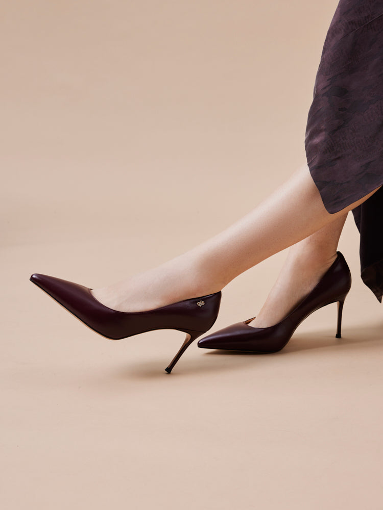 PAZZION, Stefano Patent Stiletto Heels, Wine