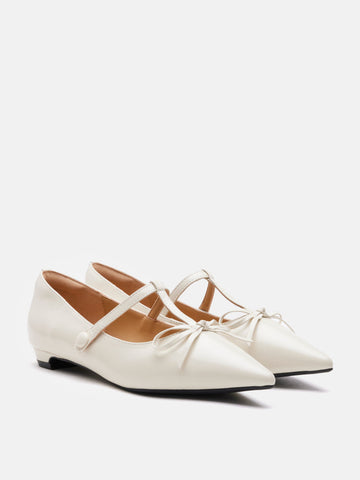 Stevie T-Bar Pointed Toe Bow Flats