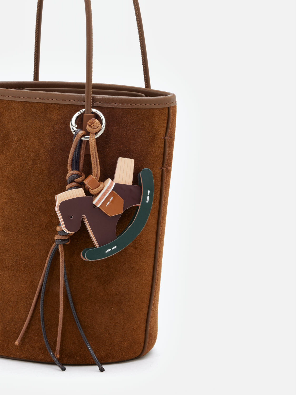 PAZZION, Stormy H Garden Suede Bucket Bag, Brown