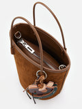 PAZZION, Stormy H Garden Suede Bucket Bag, Brown