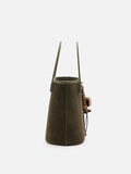 PAZZION, Stormy H Garden Suede Bucket Bag, Green