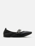 PAZZION, Sydney Studded Double Strap Flats, Black