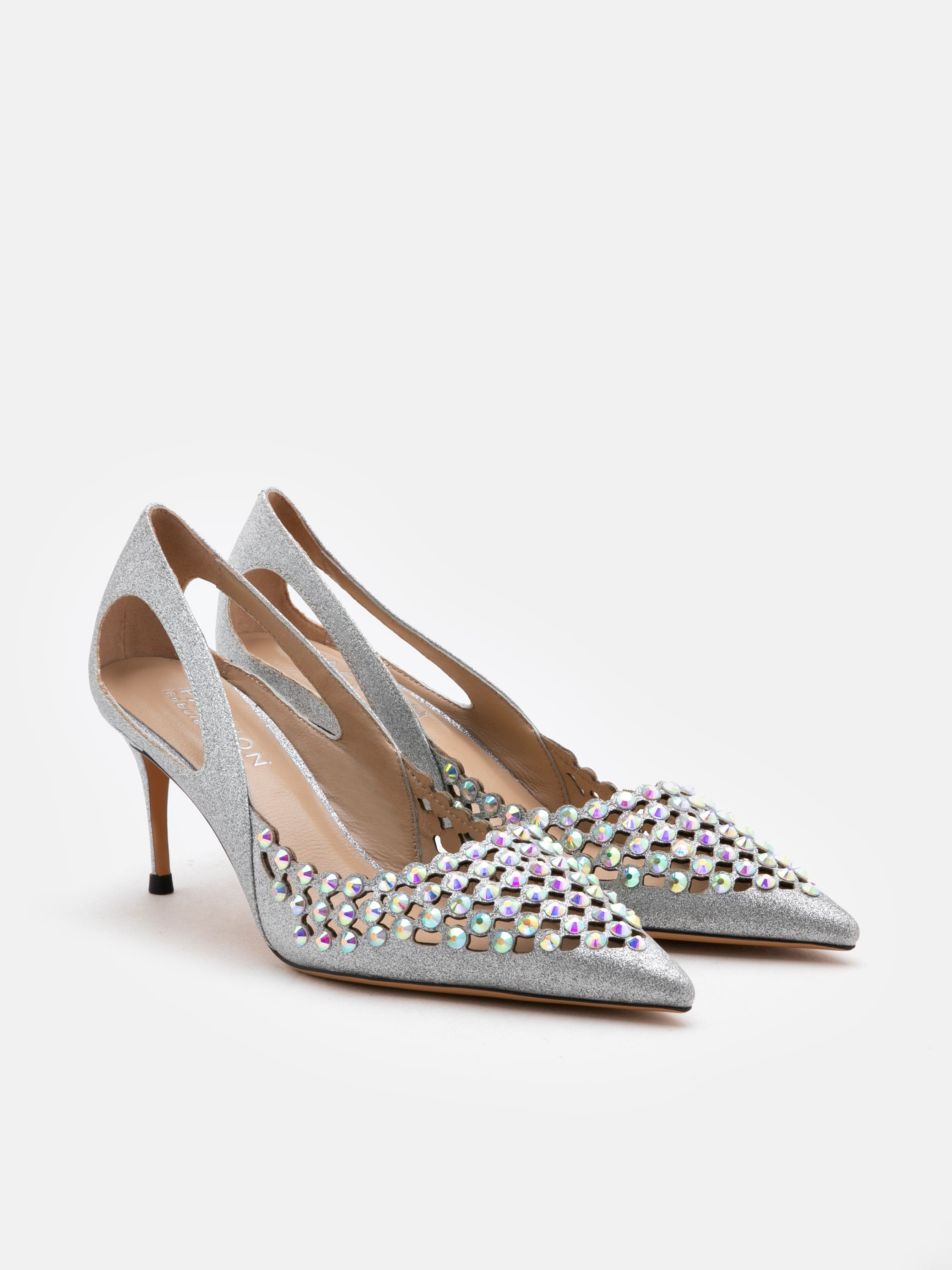 Feathered Embellished Strappy Heels (White)- FINAL SALE – Lilly's Kloset