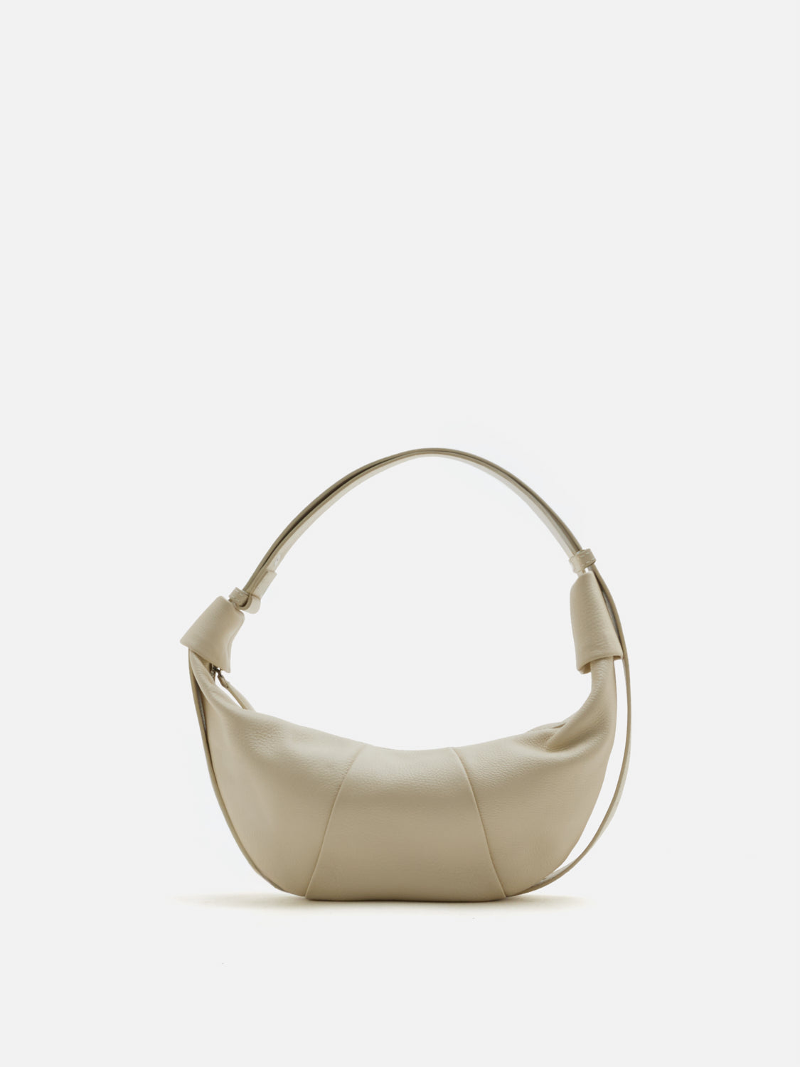 PAZZION, Tara Leather Croissant Bag, Beige
