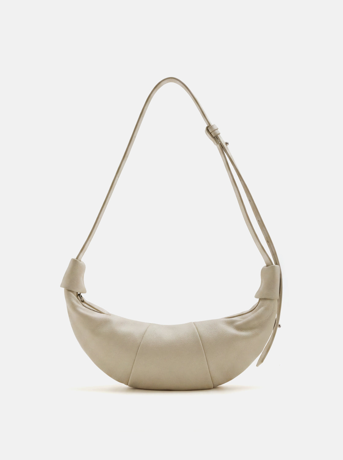 PAZZION, Tara Leather Croissant Bag, Beige