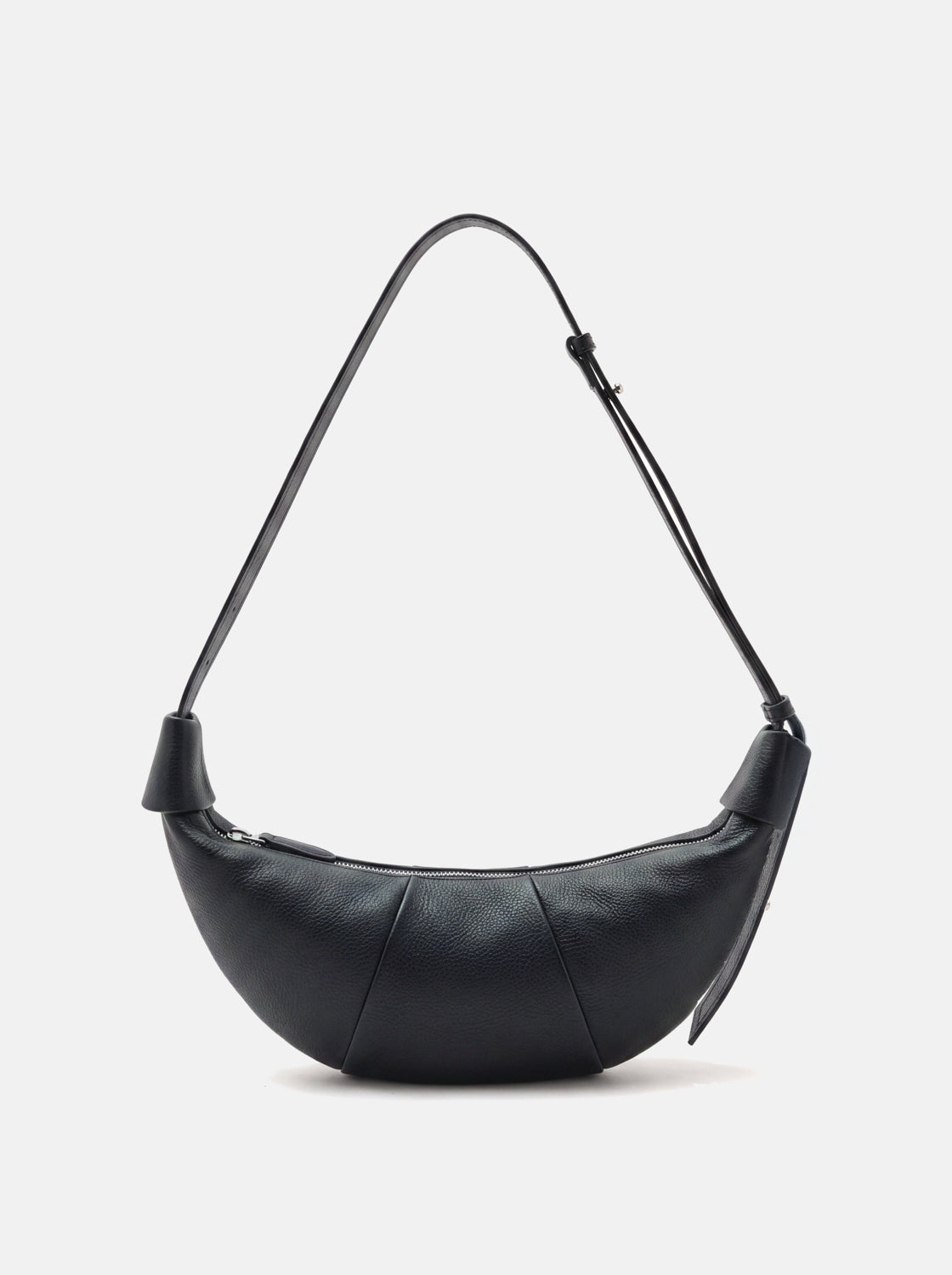 PAZZION, Tara Leather Croissant Bag, Black
