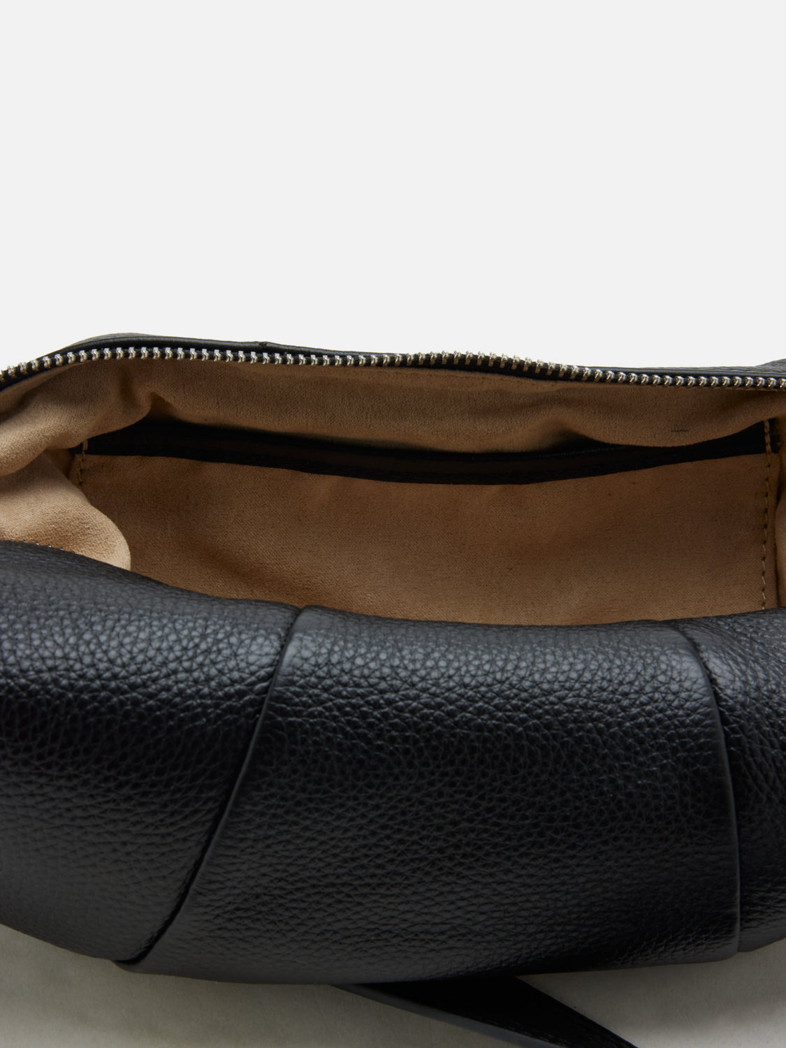 PAZZION, Tara Leather Croissant Bag, Black
