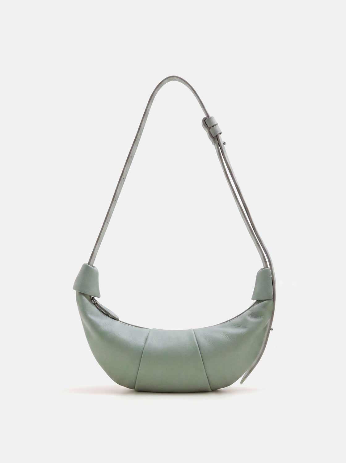 PAZZION, Tara Leather Croissant Bag, Lightblue
