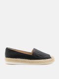 PAZZION, Taryn Leather Espadrilles, Black