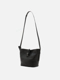 PAZZION, Tate Pebbled Buckle Bag, Black