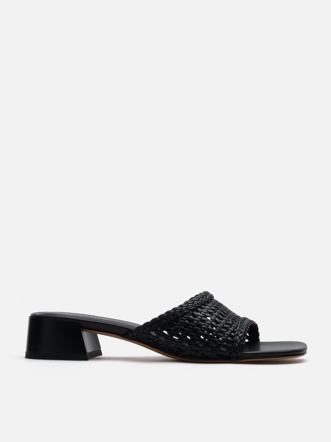 PAZZION, Taylor Woven Braided Mule Heels, Black