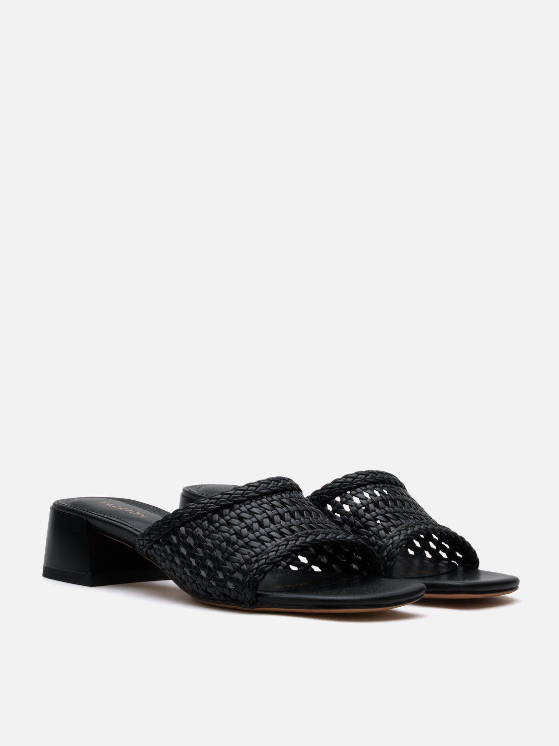 PAZZION, Taylor Woven Braided Mule Heels, Black