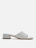 PAZZION, Taylor Woven Braided Mule Heels, White