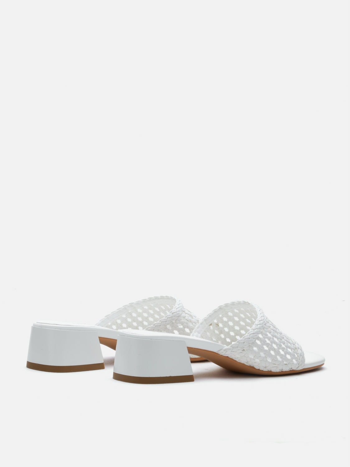 PAZZION, Taylor Woven Braided Mule Heels, White