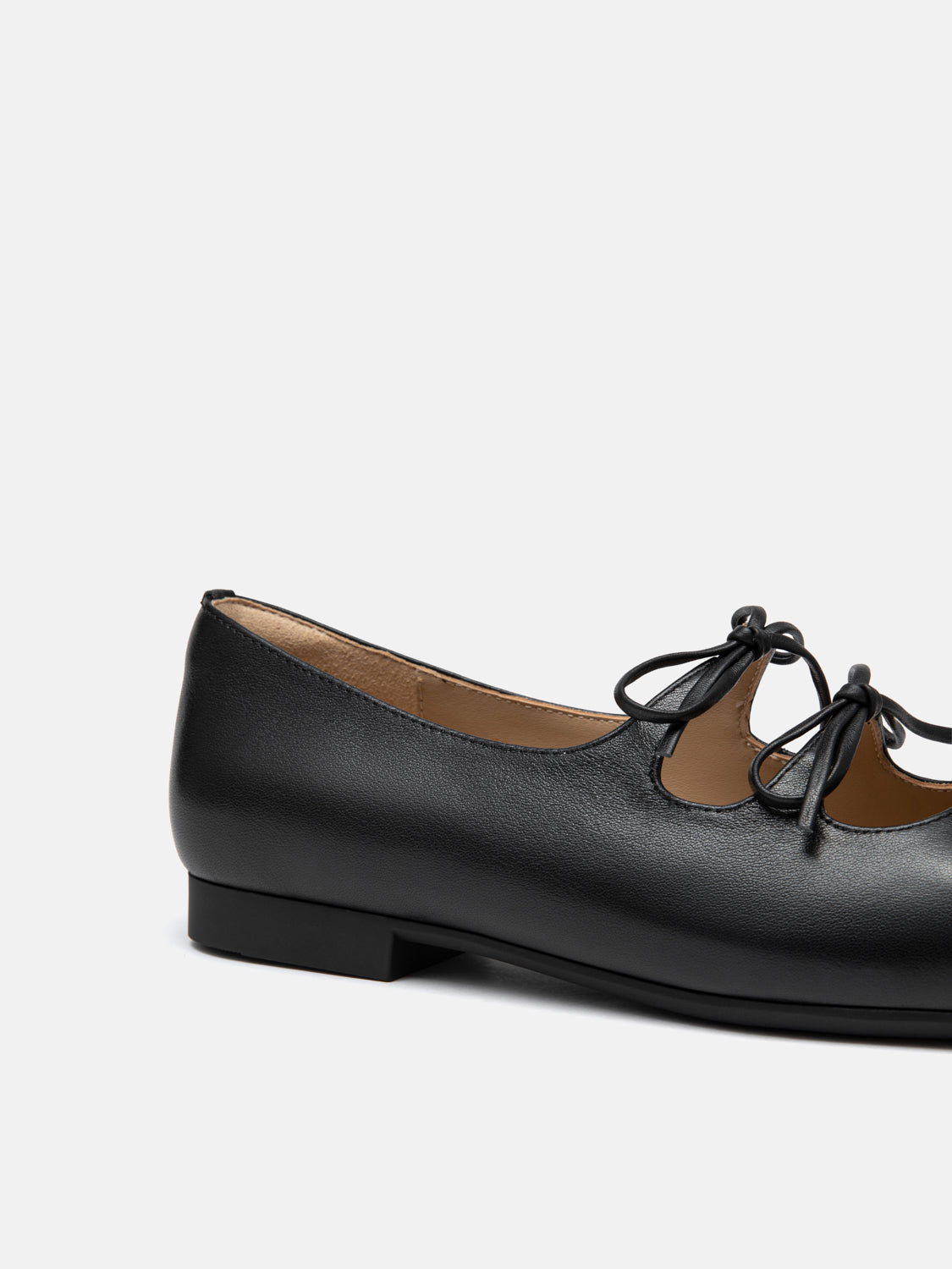 PAZZION, Tilda Bows Square Toe Flats, Black