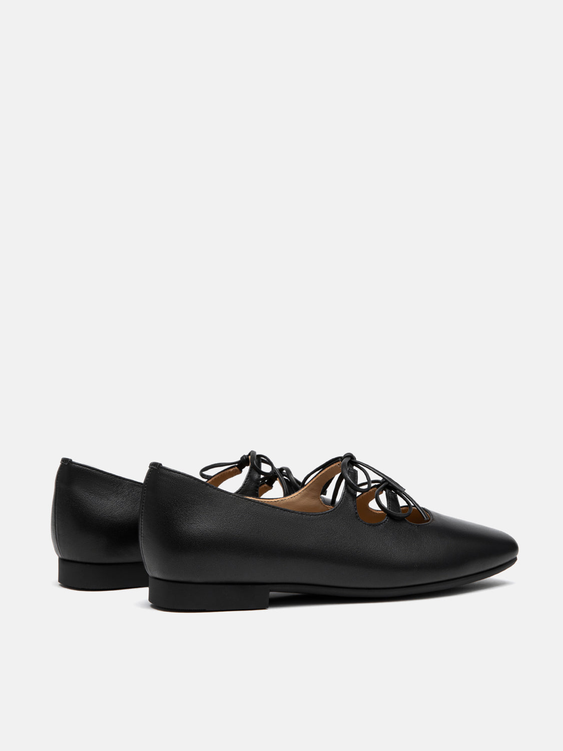 PAZZION, Tilda Bows Square Toe Flats, Black