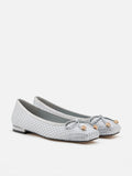 Tory Crystal Grid Bow Flats