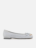 PAZZION, Tory Crystal Grid Bow Flats, Grey