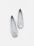 PAZZION, Tory Crystal Grid Bow Flats, Grey