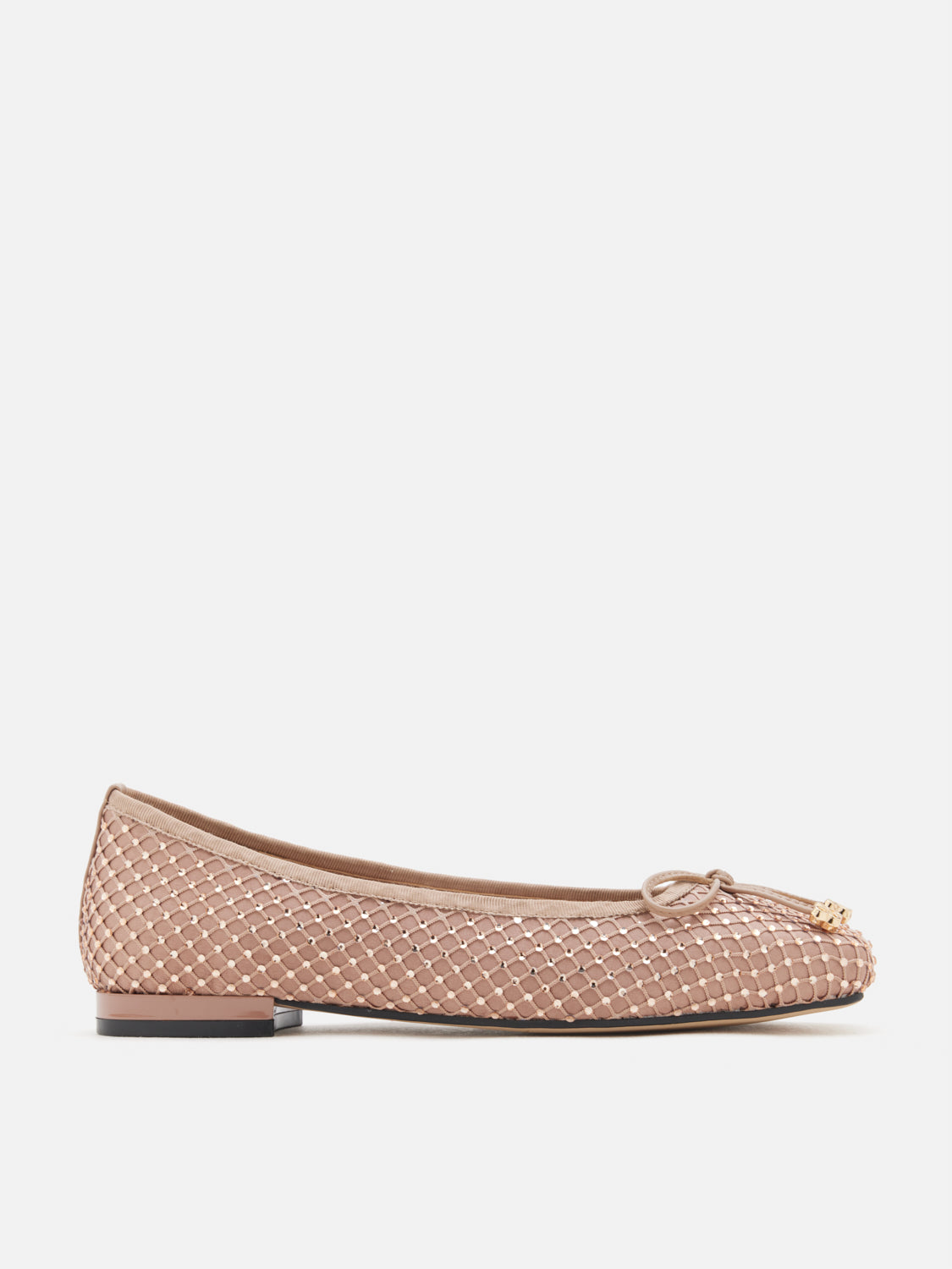 PAZZION, Tory Crystal Grid Bow Flats, Pink
