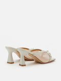 PAZZION, Uira Mesh Bow Mule Heels, Beige