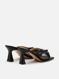 PAZZION, Uira Mesh Bow Mule Heels, Black