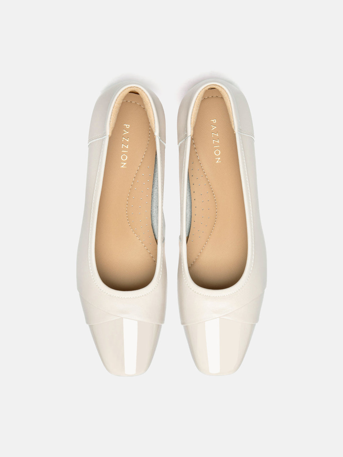 PAZZION, Ulissea Two-Tone Patent Leather Heels, Beige