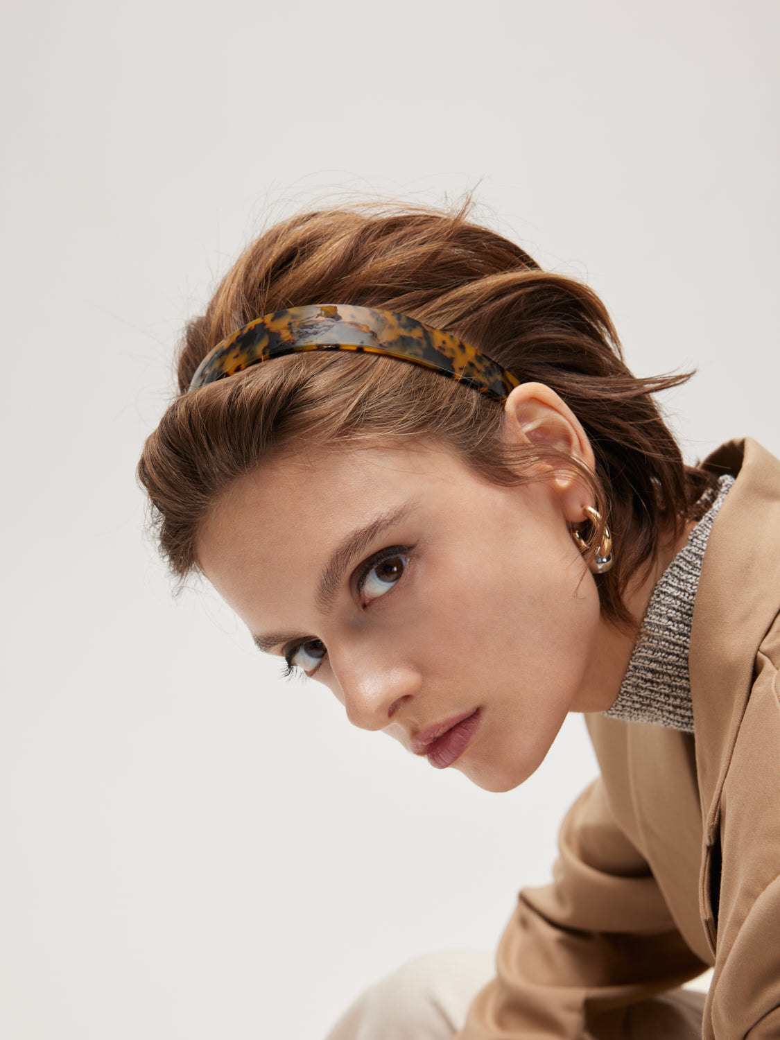 PAZZION, Ulla Tortoise Shell Hair Band - Brown, Brown