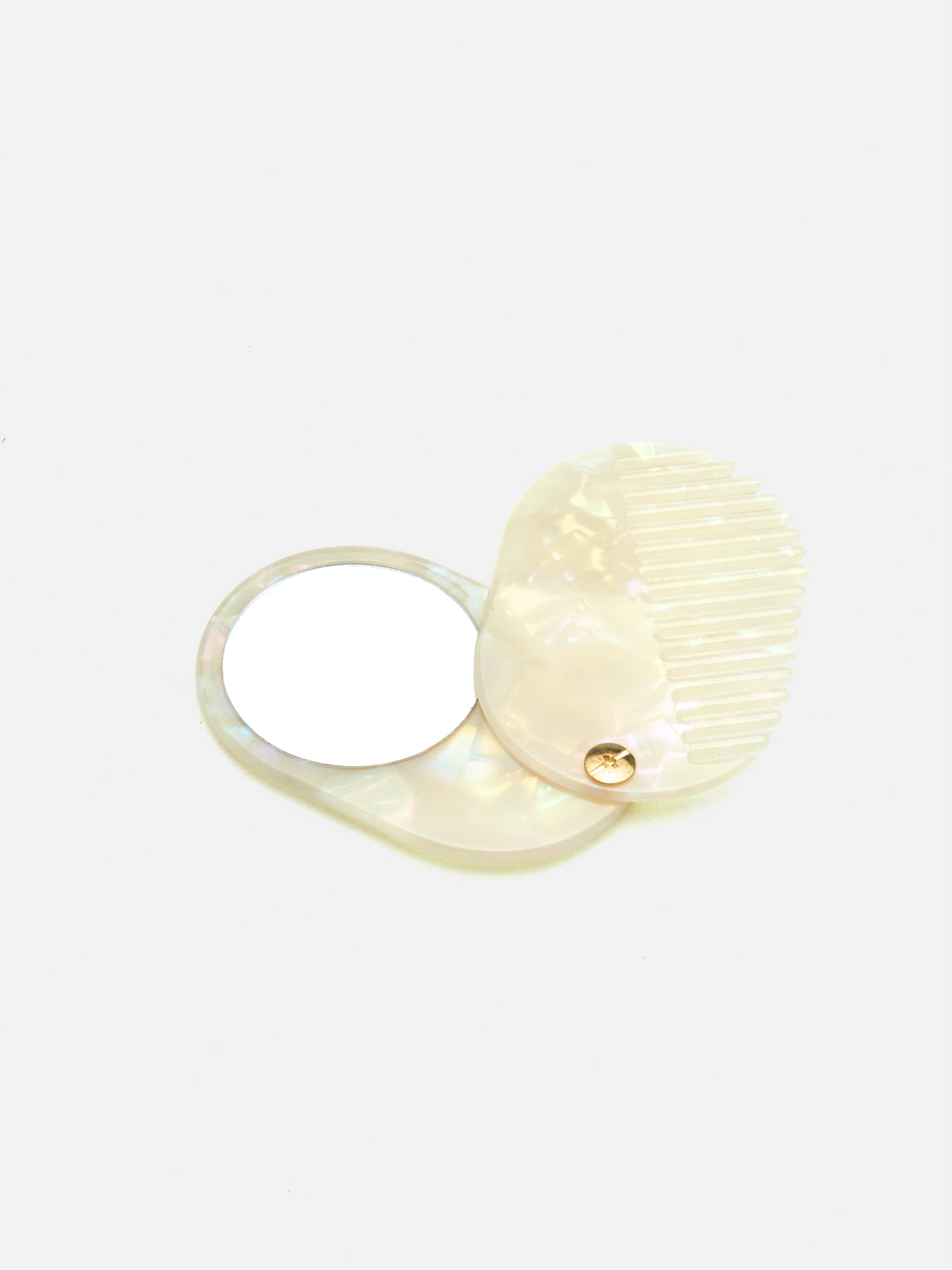 PAZZION, Ulrike Foldable Comb with Mirror - Beige, Beige