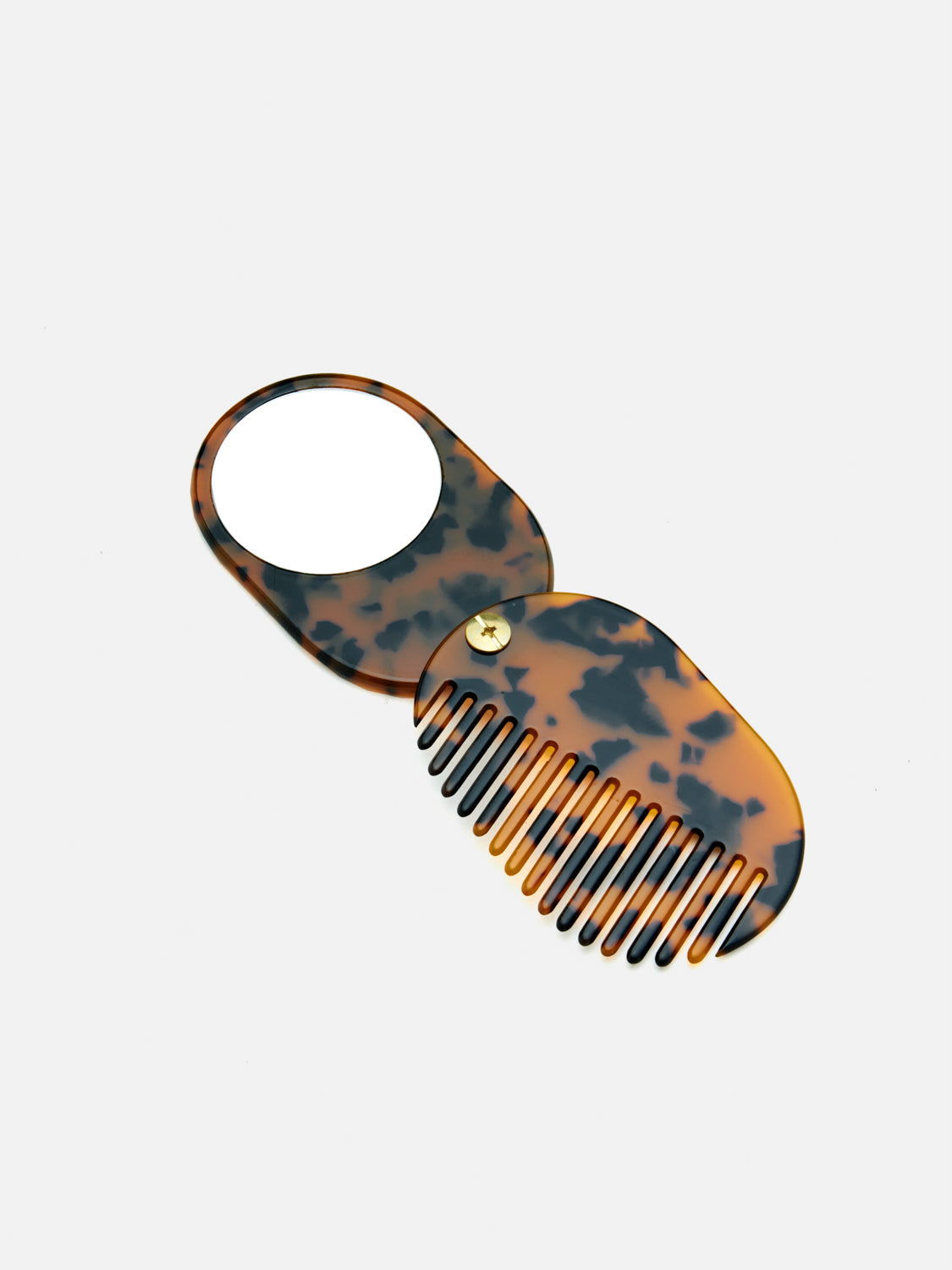 PAZZION, Ulrike Foldable Comb with Mirror - Brown, Brown