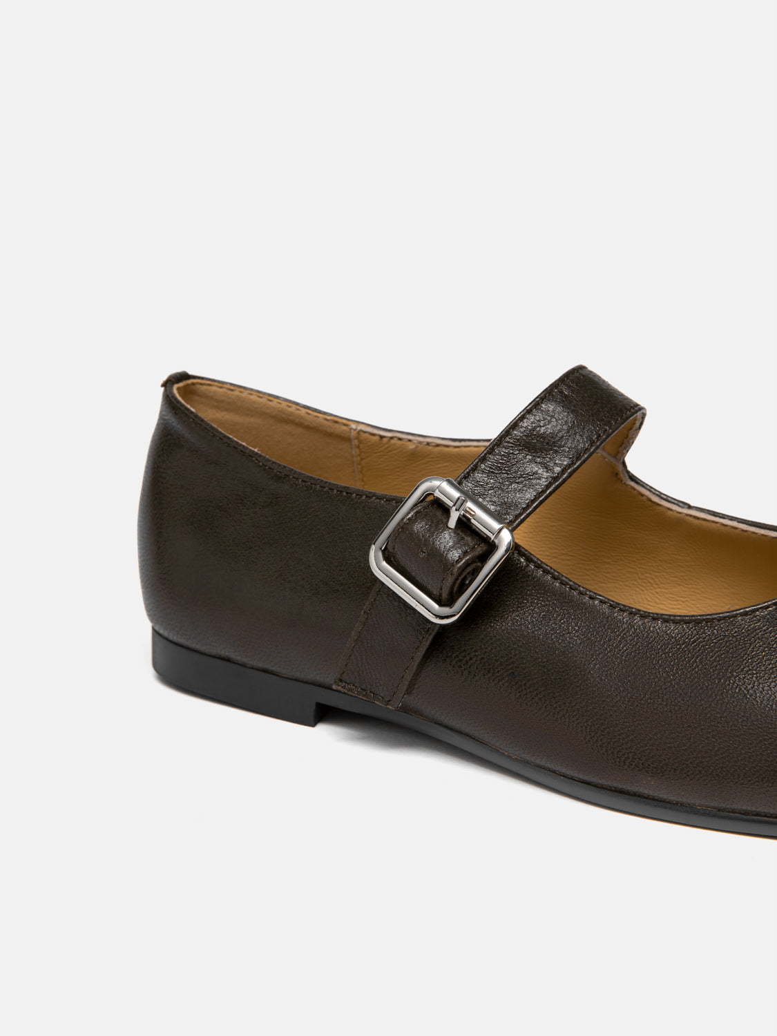 PAZZION, Una Leather Tabi Mary Janes - Dark Brown, Brown