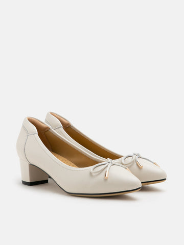 Una Ribbon Low Block Heels