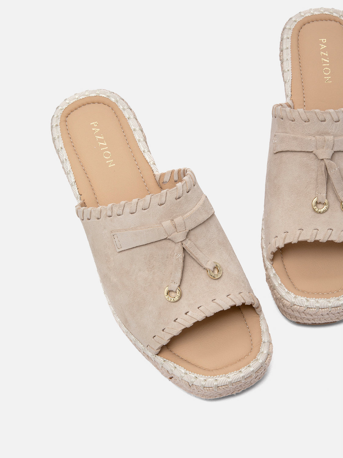 PAZZION, Urelisse Suede Wedges, Almond