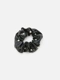 PAZZION, Veda Studded Scrunchie, Black
