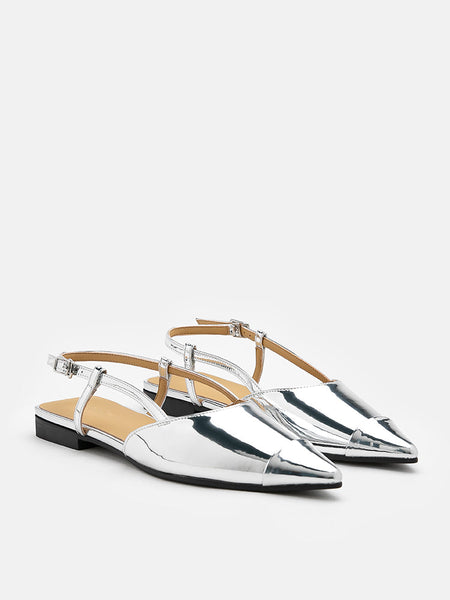 White 2025 slingback flats