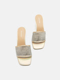 PAZZION, Vienna Crystal Embellished Heel Sandals, Gold