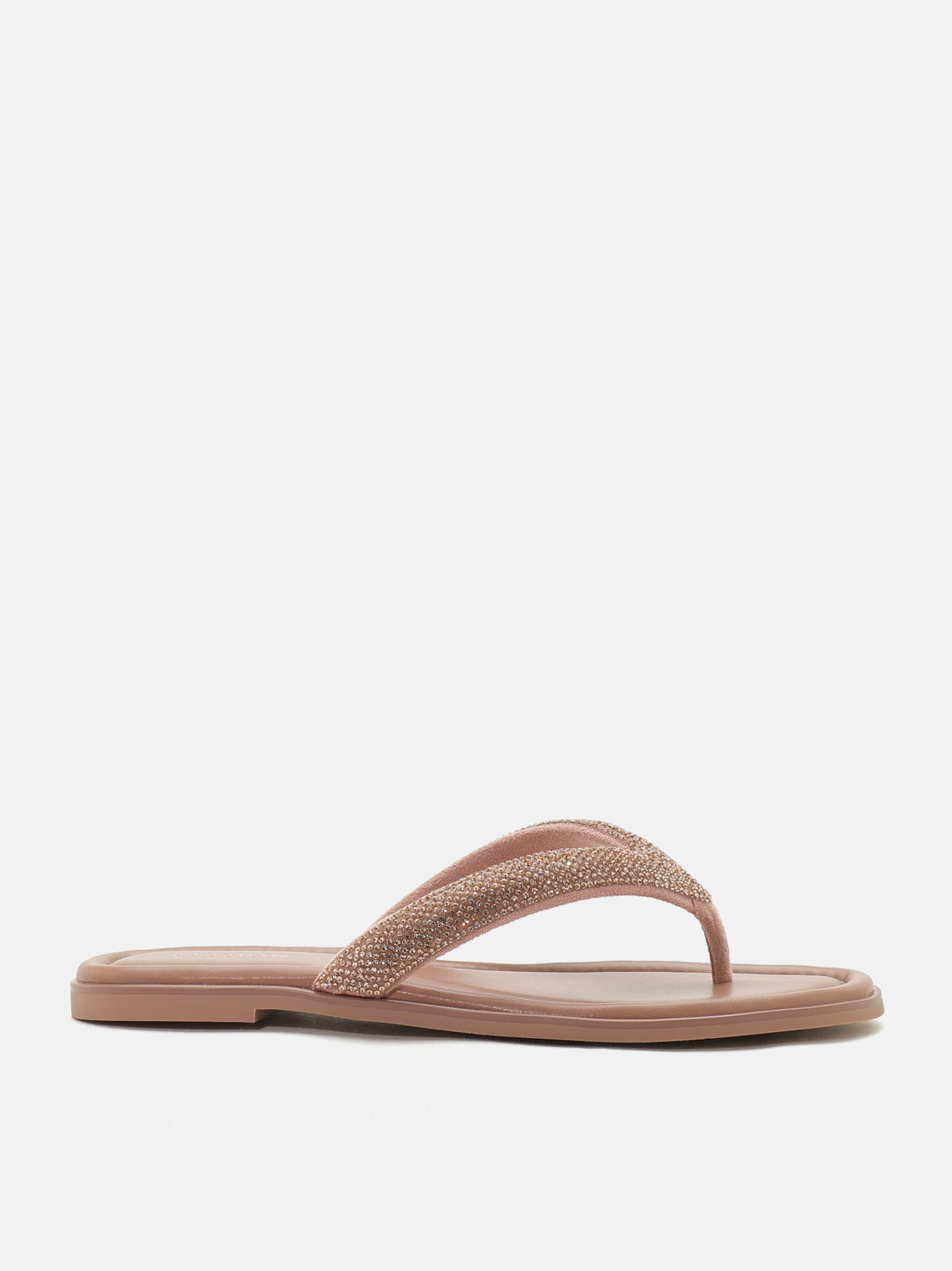 PAZZION, Violette Crystal Embellished Thong Sandals - Pink, Pink