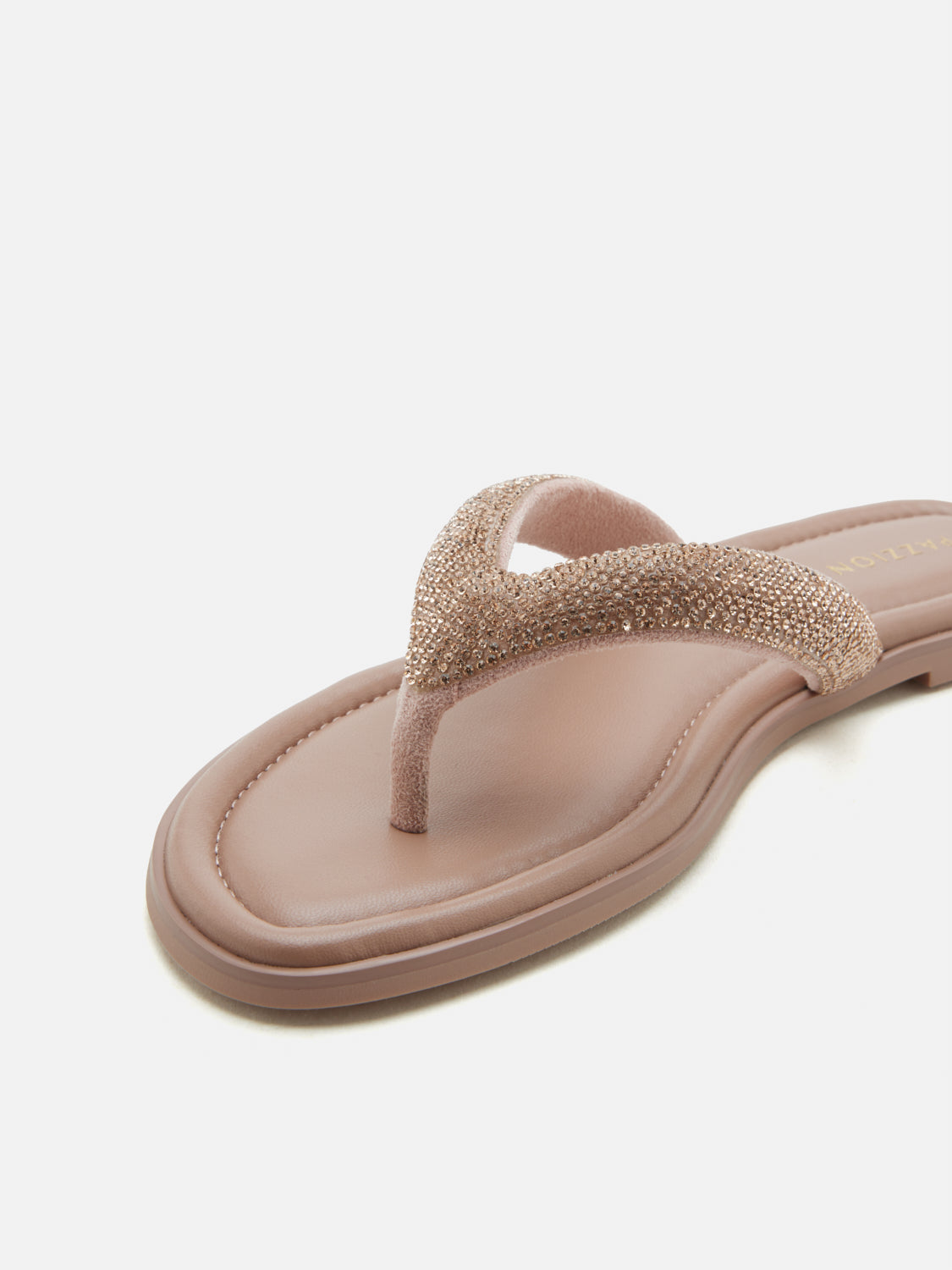 PAZZION, Violette Crystal Embellished Thong Sandals - Pink, Pink