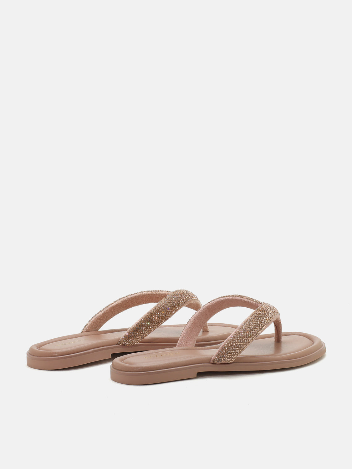 PAZZION, Violette Crystal Embellished Thong Sandals - Pink, Pink