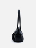PAZZION, Virelle Structured Multi-Pocket Shoulder Bag, Black