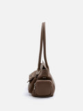 PAZZION, Virelle Structured Multi-Pocket Shoulder Bag, Brown