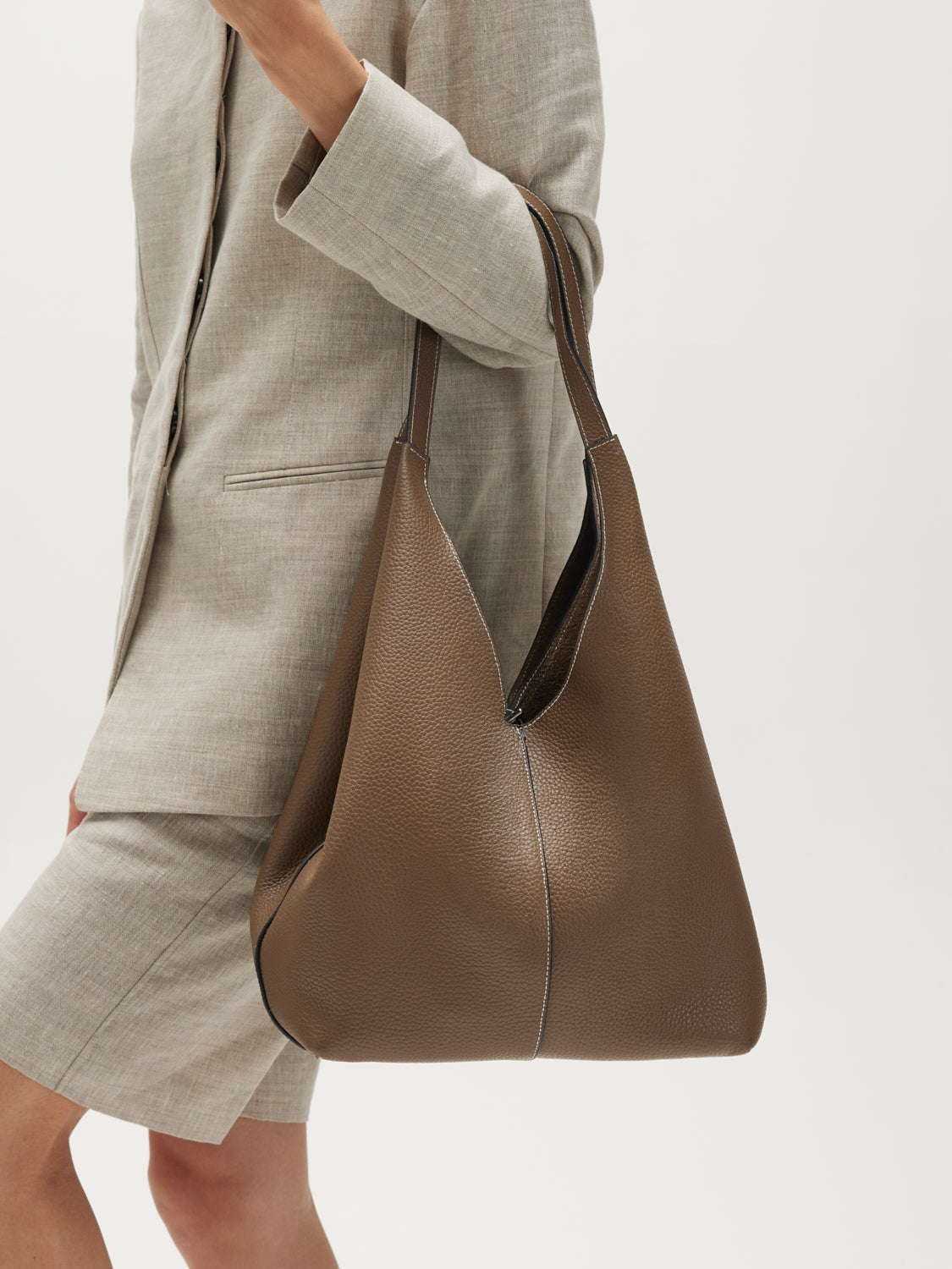 PAZZION, Vittoria Leather Bag - Khaki, Khaki