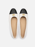 PAZZION, Vowen Cap Toe Leather Flats, Beige
