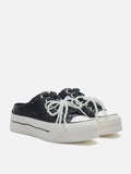 PAZZION, Wilhelmina Slip-on Pearl Bow Sneakers, Black