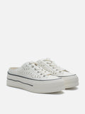 PAZZION, Wilhelmina Slip-on Pearl Bow Sneakers, White