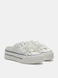 PAZZION, Wilhelmina Slip-on Pearl Bow Sneakers, White