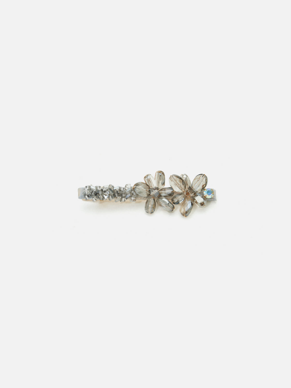 PAZZION, Willow Flower Rhinestone Hair Clip, Grey