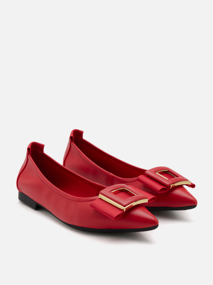 Red flat dress shoes online