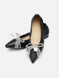 PAZZION, Winnie Beaded Pearl Bow Flats, Black