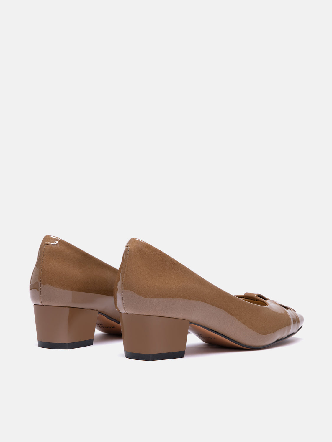 PAZZION, Xavielle Woven Patent Leather Heels, Khaki